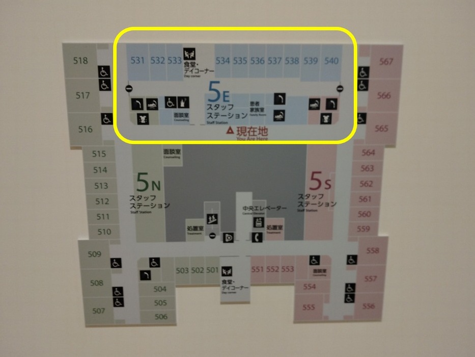 写真1　緩和ケア病棟配置図